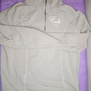 PINK Victoria's Secret Gray Quarter-Zip Jacket